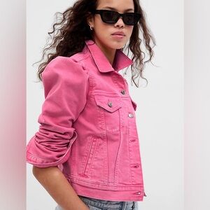 Gap x Barbie Puff Sleeve Icon Denim Jacket Pink